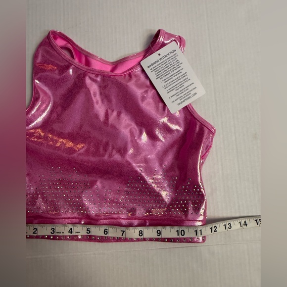 Higo Apparel Gymnastics Bubblegum Crop Set New With Tags Large Adult Pink - Picture 9 of 14